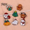 Spille Smaltate Cartone Animato Spilla di Natale, Babbo Natale Alce Pupazzo di Neve Albero Spilla Distintivo, Spilla Decorativa per Borsa Borse Sciarpe Vestiti Accessorio Decorativo