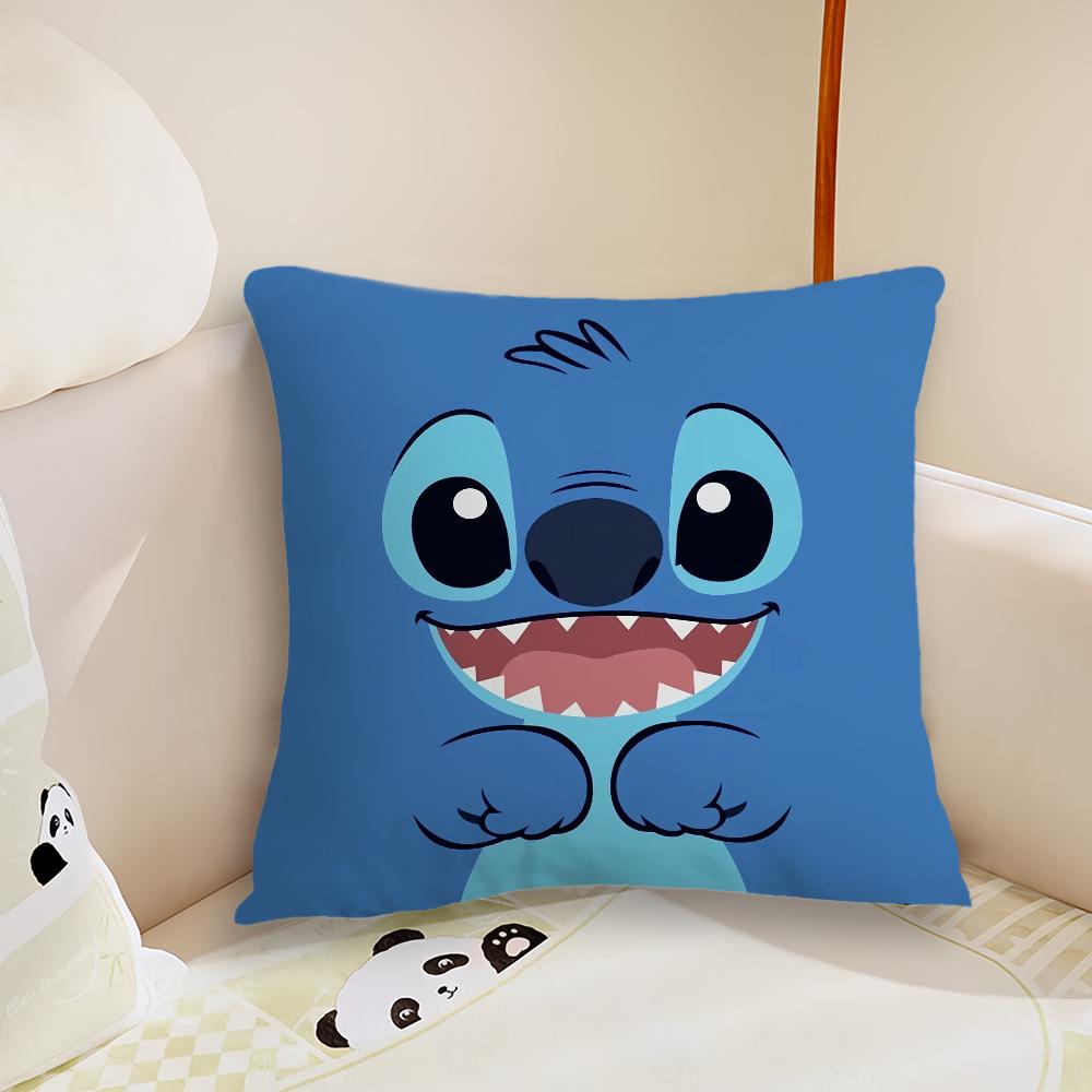 MINISO Cartoon S-Stitch Cute Cushion Cover Living Room Headboard Bedroom Office Cushion Cushion Sofa Nap Time Pillow Case
