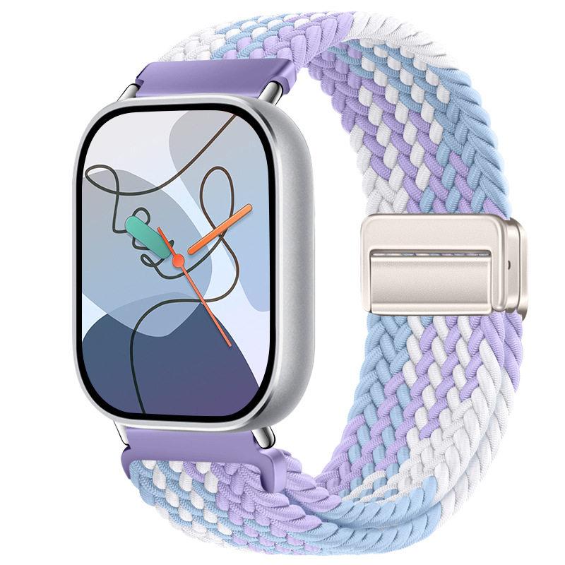 For Redmi Watch 6/5/4 XiaoMi Mi Band 8 Pro Quick Release Magnetic Woven Nylon Band Adjustable Breathable Sport Wristband