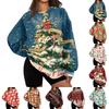 Women's Trendy Christmas Print Crewneck Sweatshirt Lightweight Casual Pullover for Holiday and Everyday Wear