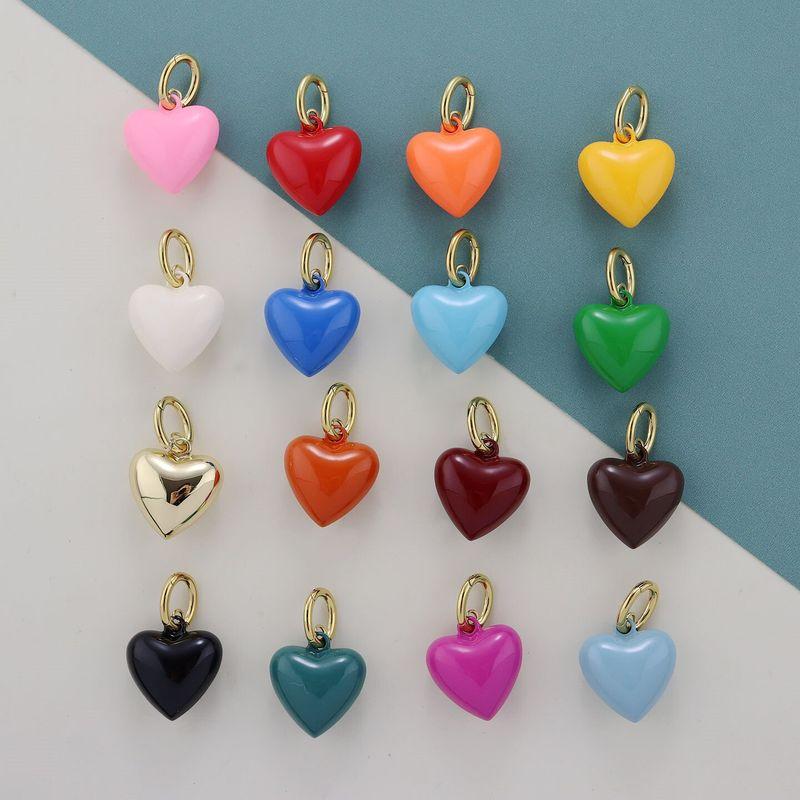 Colorful Hearts American Niche Ra Enamel Heart Moon Pendant Necklace for Women, Versatile and Fashionable