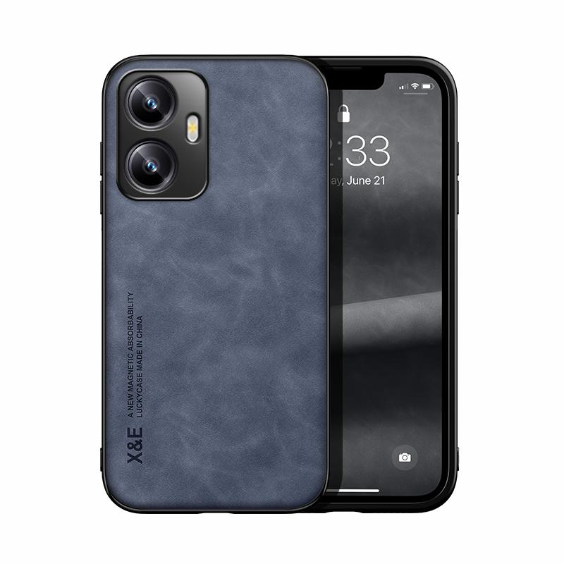 Luxusní kožené pouzdro pro OPPO Kryt Realme C55 C53 s kovovým držákem do auta pro pouzdro Realme 11 Pro Plus
