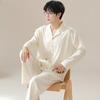 Autumn Winter Men Cotton Pajamas Long Sleeves Long Pants Pajama Sleepwear Lapel Fashion Man Homewear