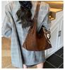 Stylish Suede Retro One-Shoulder Tote: Versatile Large-Capacity Commuter Bag