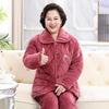 Thickened And Velvet Three-Layer Padded Pajamas Women'S Winter Coral Fleece New Large-Size Loungewear Simple And Casual