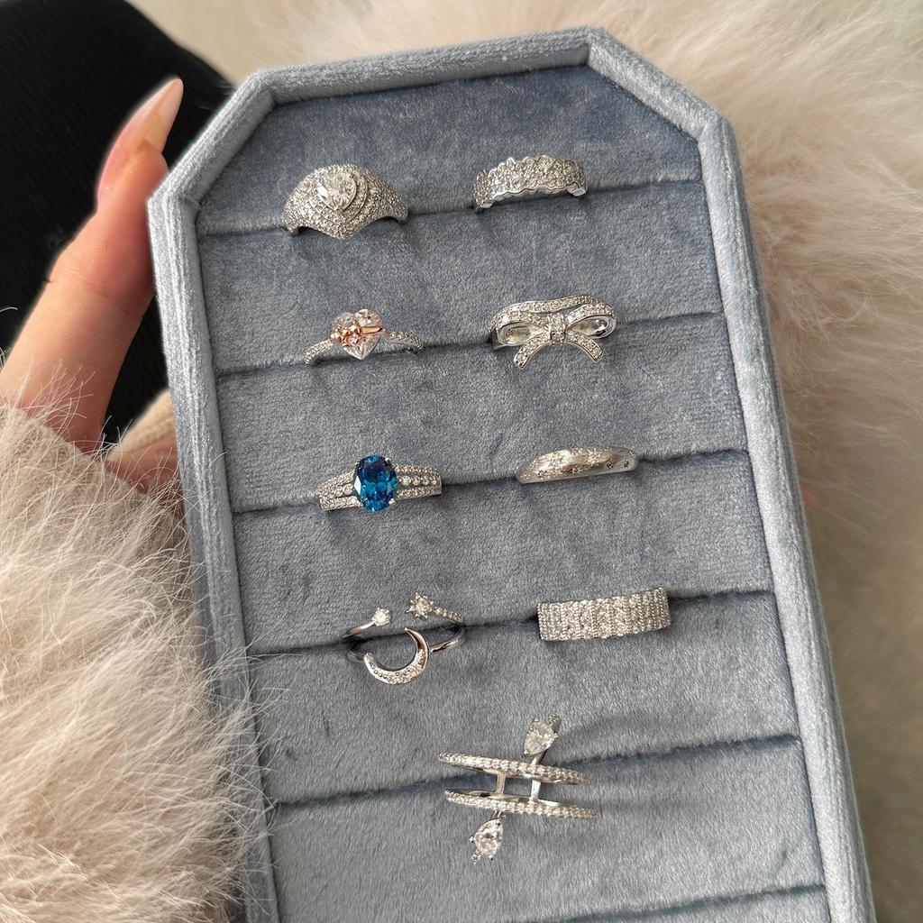 Dámský prsten ze stříbra S925: Vánoční mašle, design hvězdy, měsíce, srdce lásky