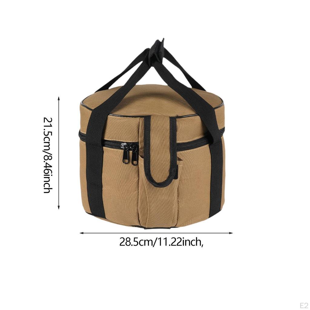 Outdoor Cooking Utensils Storage Bag Camping Cylinder Cookware Organizer with Handle for Party