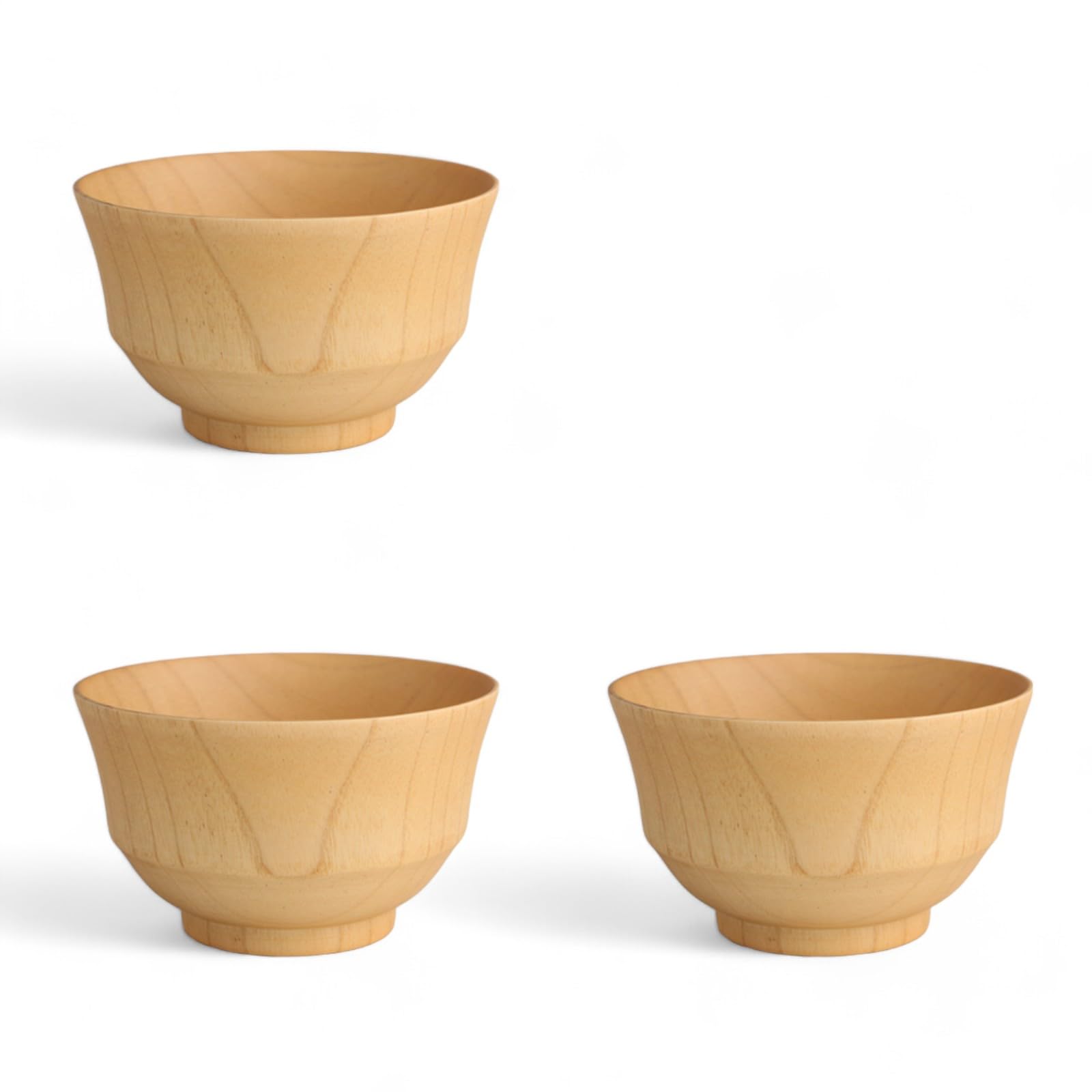 

Мисо-супницы J-kitchens, Деревянные, Дизайн из натурального дерева, Большие, Набор из 3 штук, 12,5 см x 7,5 см