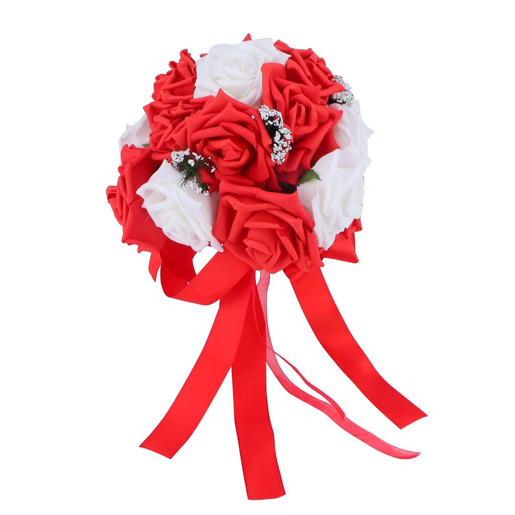 Bridal Bouquet PE Artificial Flowers Bunch for Wedding Stage Office Home Decoration