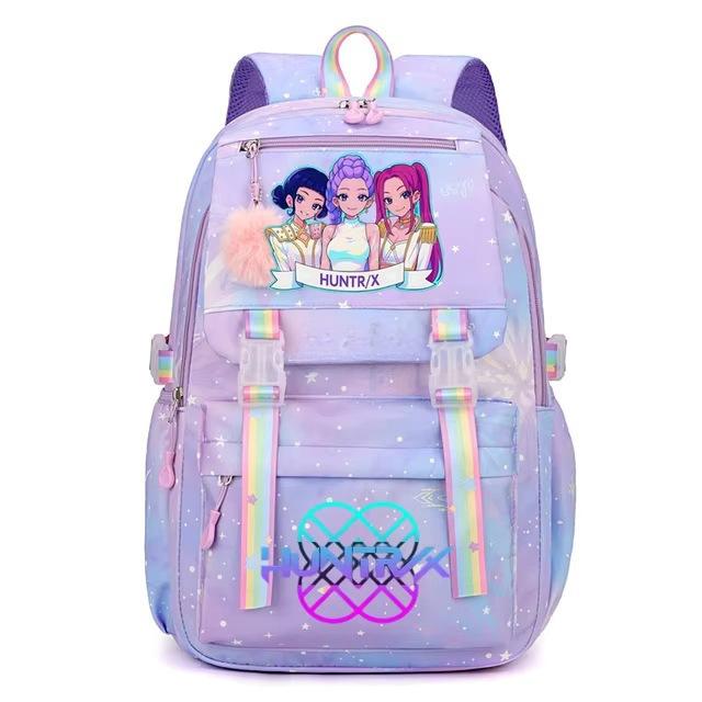 Kpop Witch Hunters Cartoon Backpack Girl Student Large Capacity School Bag Elementary School Student Backpack Lightweight