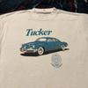 Vintage 90s Tucker Symbol of Safety Car Shirt Men's L White Blue Motors Retro