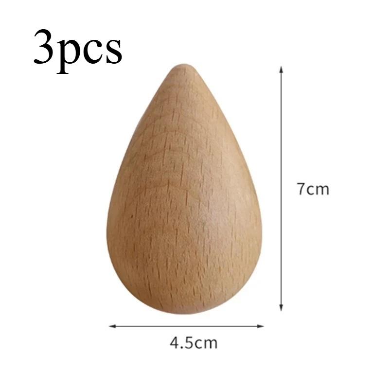 1/2/3 st Träkrok i droppform Ingen borrning krävs Droppformad krok Används för att hänga upp hattar, halsdukar, väskor och handdukar