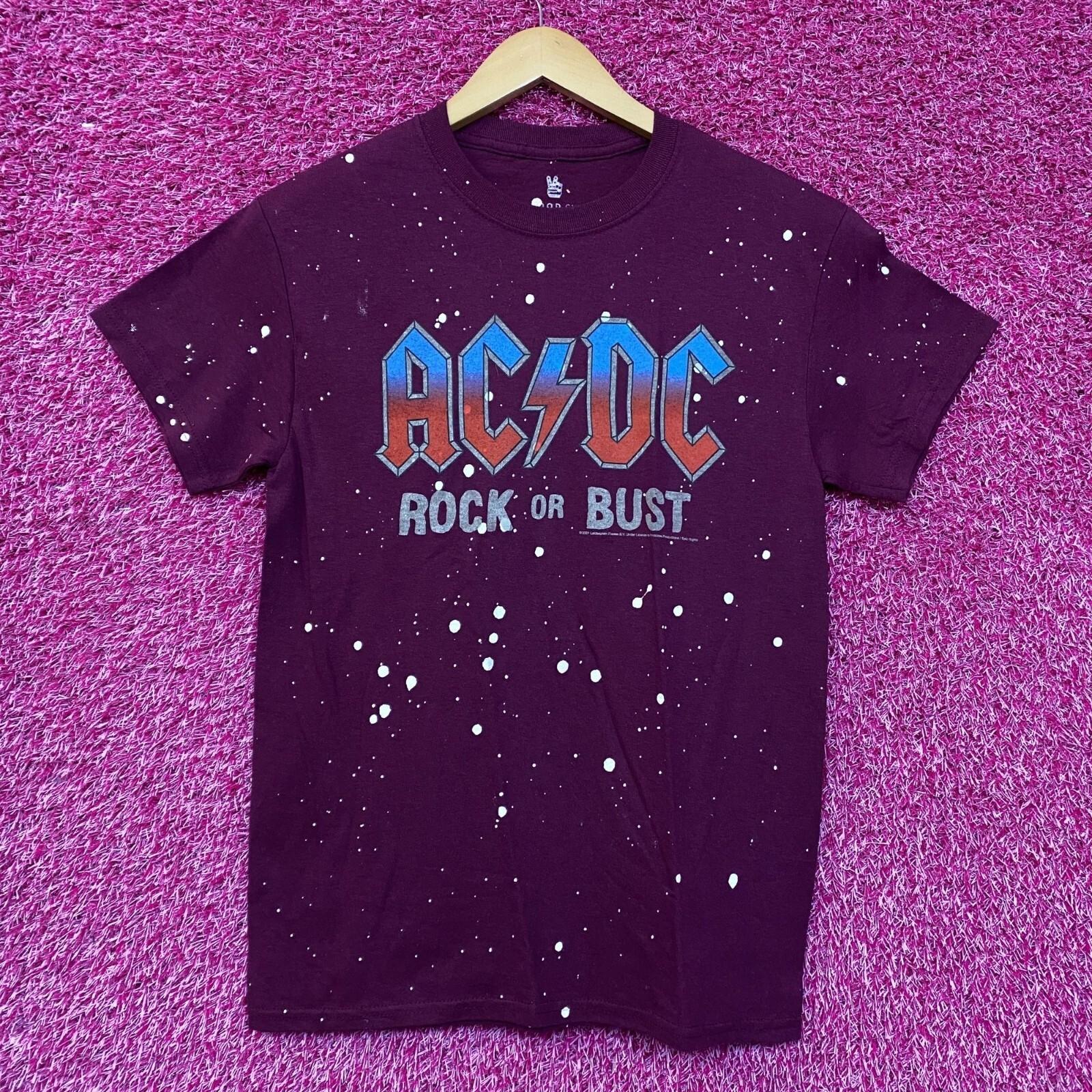AcDc Rock Or Bust Футболка с брызгами краски Музыкальная 3XL