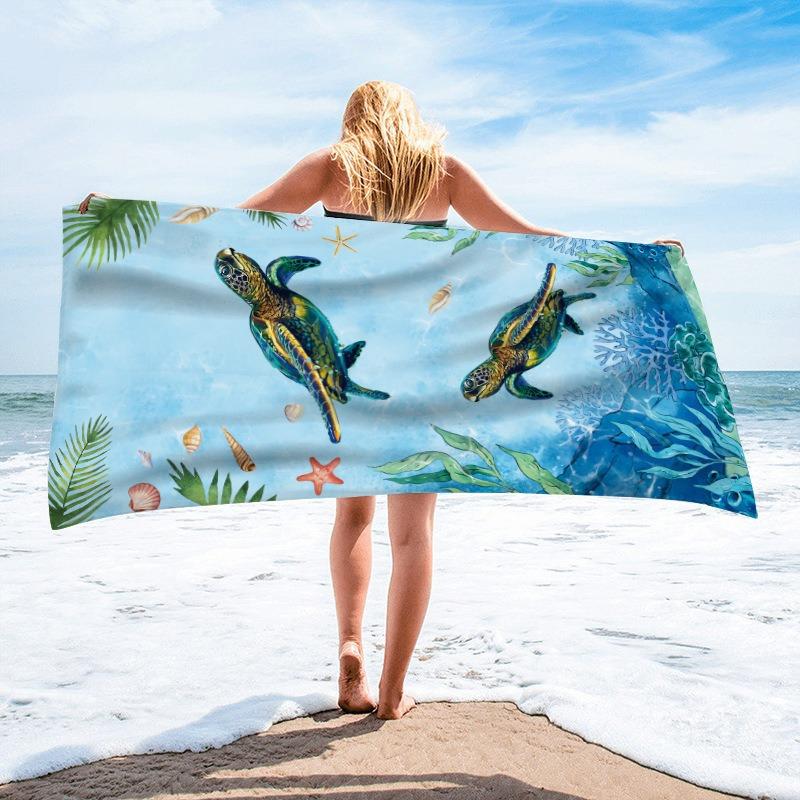 Mermaid Tail Microfiber Beach Towel Oversized Quick Dry Sand Free Bath Towels Large Lightweight Swimming Blanket Swimwear