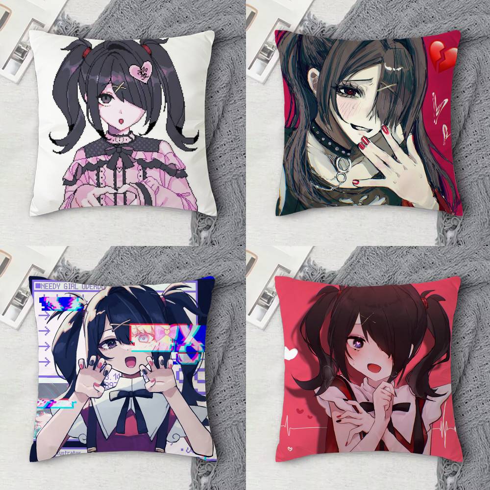 AAme Chan Needy Streamer Overload Doublesided Printed Square Decorative Cushion Cover for Sofa Living Room Home Decor