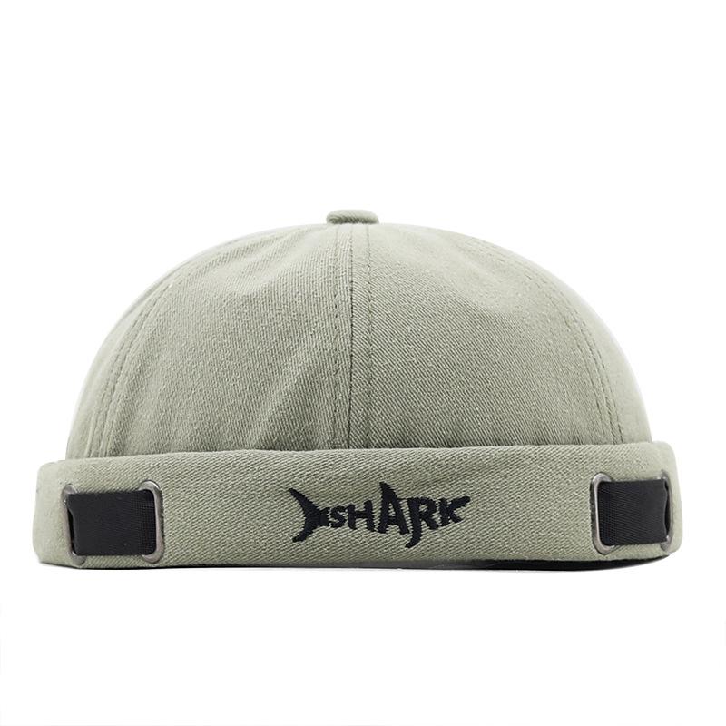 Landlord Hat SHARK Shark Embroidery Hat Hong Kong Style Yuppie Headgear Personalized Melon Fur Hat