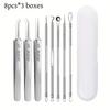 8 PCS Stainless Steel Acne Clip, Cell Clip, Blackhead Clip, Acne Needle, Beauty Salon Acne Needle, Acne Needle Tool