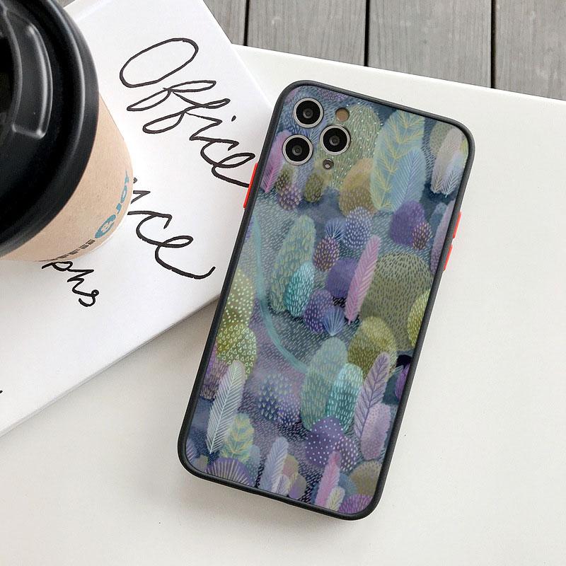 Colorful Tropical Forest Leaves Trees Hand Printed Phone Case For iphone 7 8 Plus SE 2020 11 12 13 14 Pro Max X XS XR Back Cover