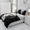3D printed fashionable boutique skull and rose super soft ultra-fine fiber bed sheet set, children and adults full-size with zip