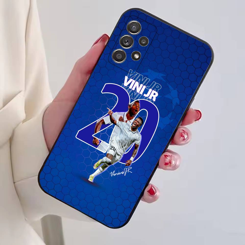 Football Player V-VINI J-JR Phone Case Black Silicone Soft For Samsung S25,S24,S21,S22,S23,S30,Ultra,S20,Plus,Fe,Lite