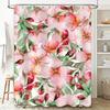 Delightful Pink Bloom Watercolor Shower Curtain Flower Decor for Bathroom Home Decoration in Various Sizes