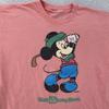 Vtg Walt Disney World Mickey Mouse Golf T-Shirt Medium/Large Pink Cartoon 80s