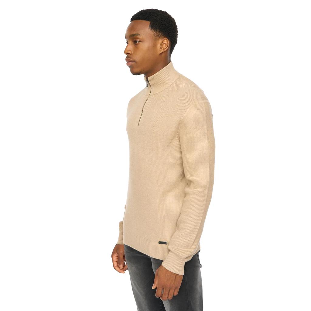 Duck and Cover Mens Potenza Knitted Quarter Zip Jumper