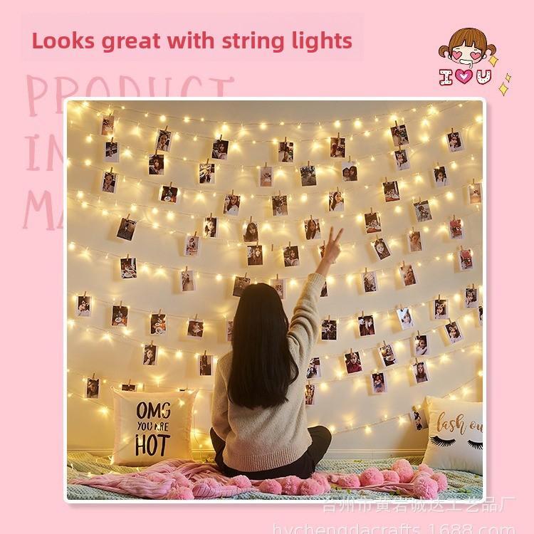 10 Pcs Halloween Elements Ghost Festival Decoration Hanging Photos Wall Hemp Rope Cartoon Creative Floral Art Wooden Clips