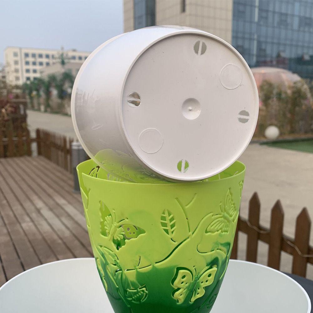 Plastic Succulent Flower Pot Colored Plant Planter Butterfly Relief Flowerpot  Office