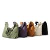 Cotton Washed Canvas Bag Female Student Class Messenger Bag Large Capacity Retro Cloth Bag Simple Shoulder Bag