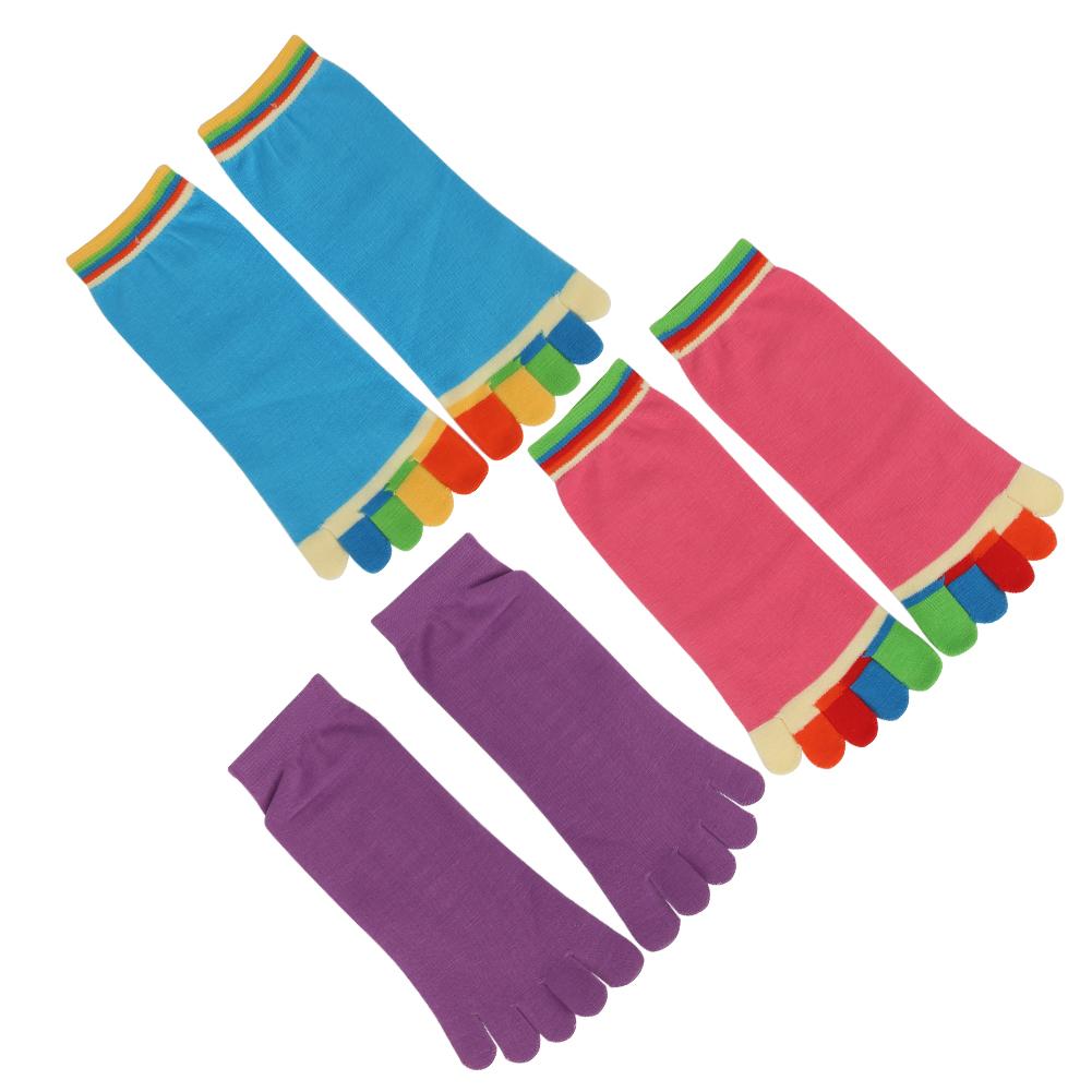 Calcetines de Dedos Cómodos de Algodón de Alta Calidad Coloridos Antideslizantes para Yoga Cinco Dedos