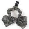 Excellent CHANEL Métiers d'Art Collection COCO Mark Ribbon Scrunchie Gray silk Used