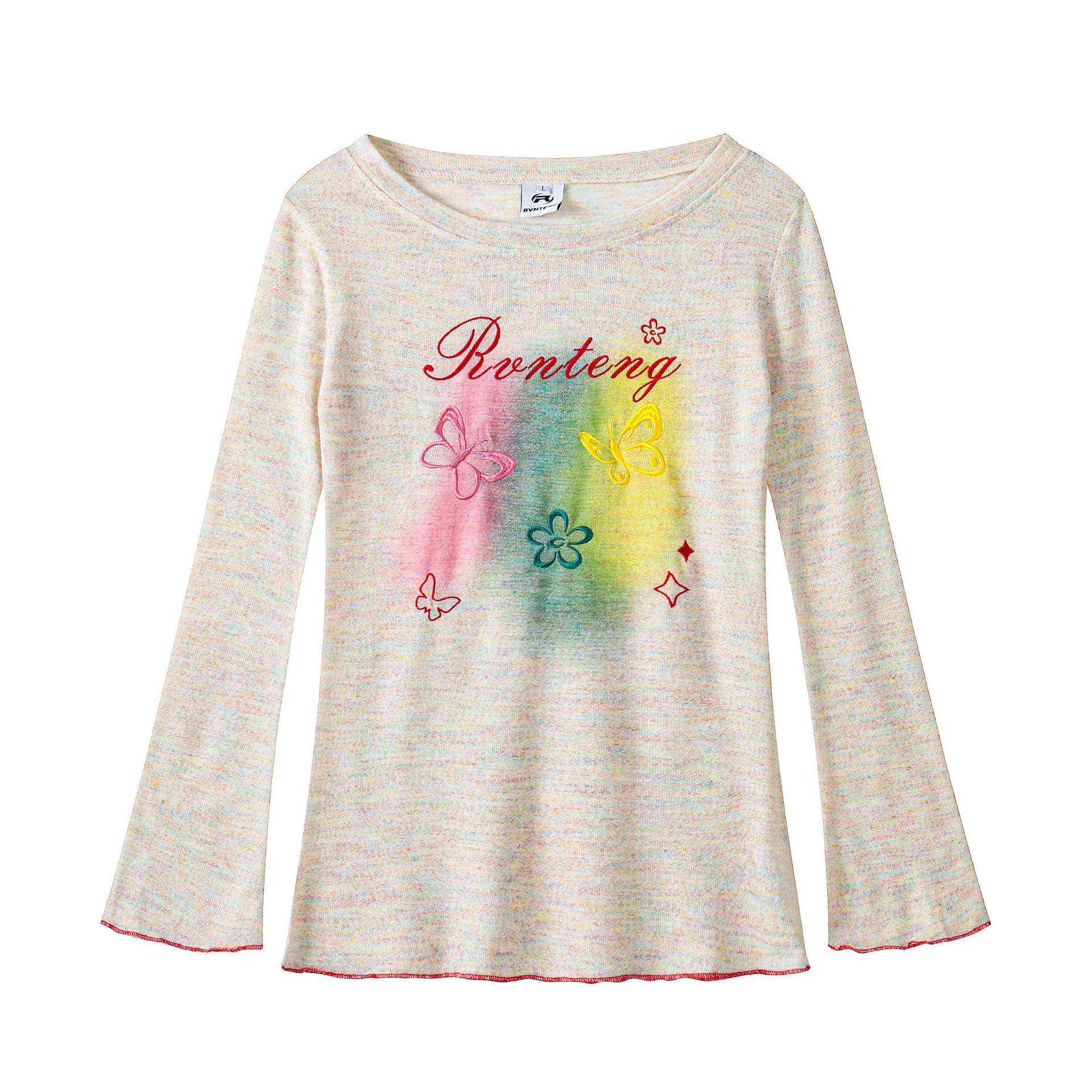 

Korean Style Bowknot Long Sleeve Sun Protection Cover-up T-shirt for Women - Lightweight, Slightly Transparent, Loose Summer Top Large розовый