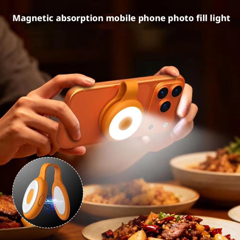Mini Magnetic LED Rechargeable Phone Fill Light,3 Color Temps Foldable Clip Selfie Light for Pet Vlog Live,Dog Photography Pocket LED Light