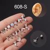 1Piece 16g 1.2mm Titanium Steel Piercing Stud Earrings for Women Fashion Zircon Opal Cartilage Earrings Helix Piercing Jewelry
