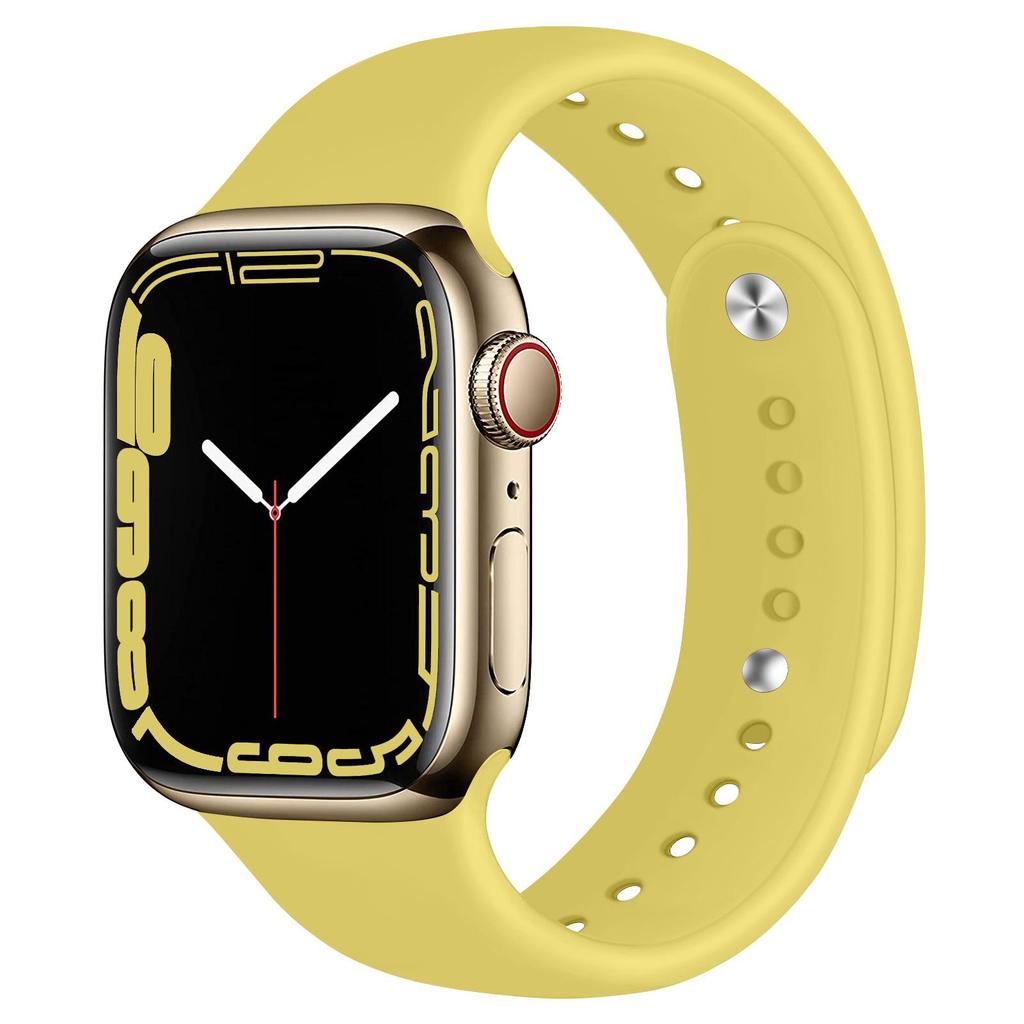 Compatible Silicone Watch Strap for Apple Watch S11 - All Series, Universal Double-Section Snap Button.