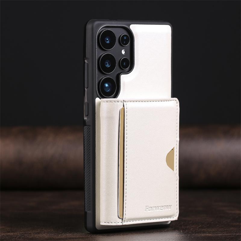 Luxury 2-in-1 Magnetic MagSafe Wireless Charging Leather Case for Samsung S26 S25 Ultra S24 S22 Plus Note 20 Ultra Card Holder