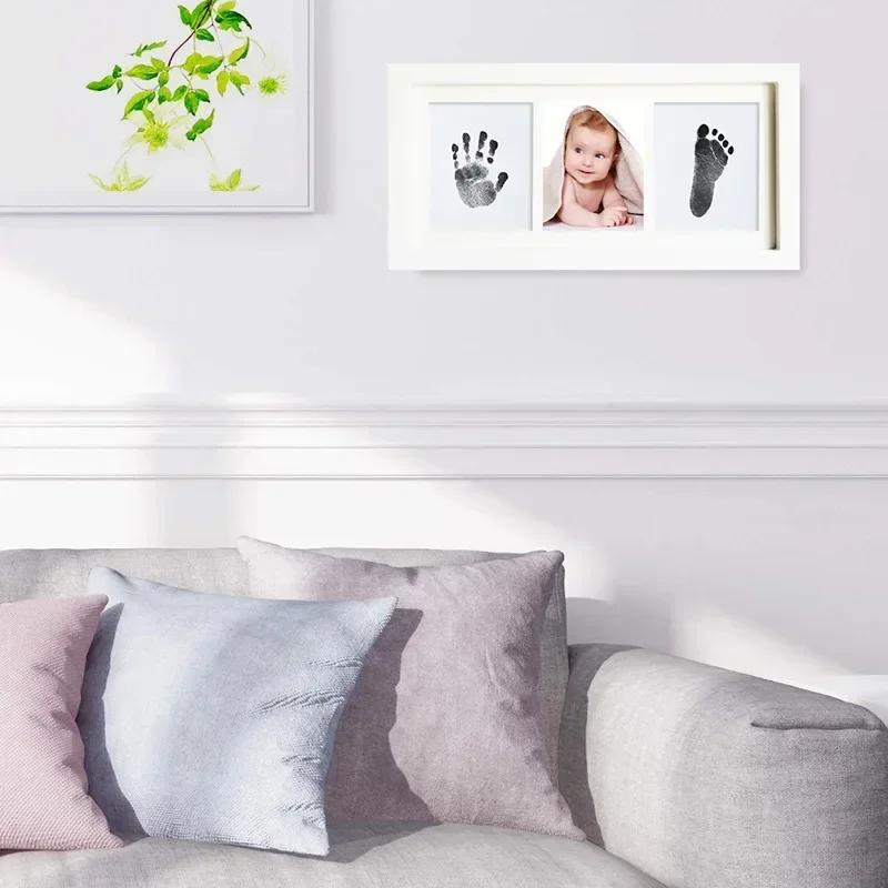 Newborn Baby Hand Foot Print DIY Photo Frame With Mold Clay Imprint Kit Non-toxic Baby Souvenirs Milestone Decor Gifts