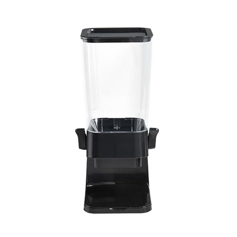 

Диспенсер для хлопьев Универсальный контейнер для сухого корма для домашних животных Кухонная коробка для еды Экономия места Контейнер для рисовых зерен чёрный