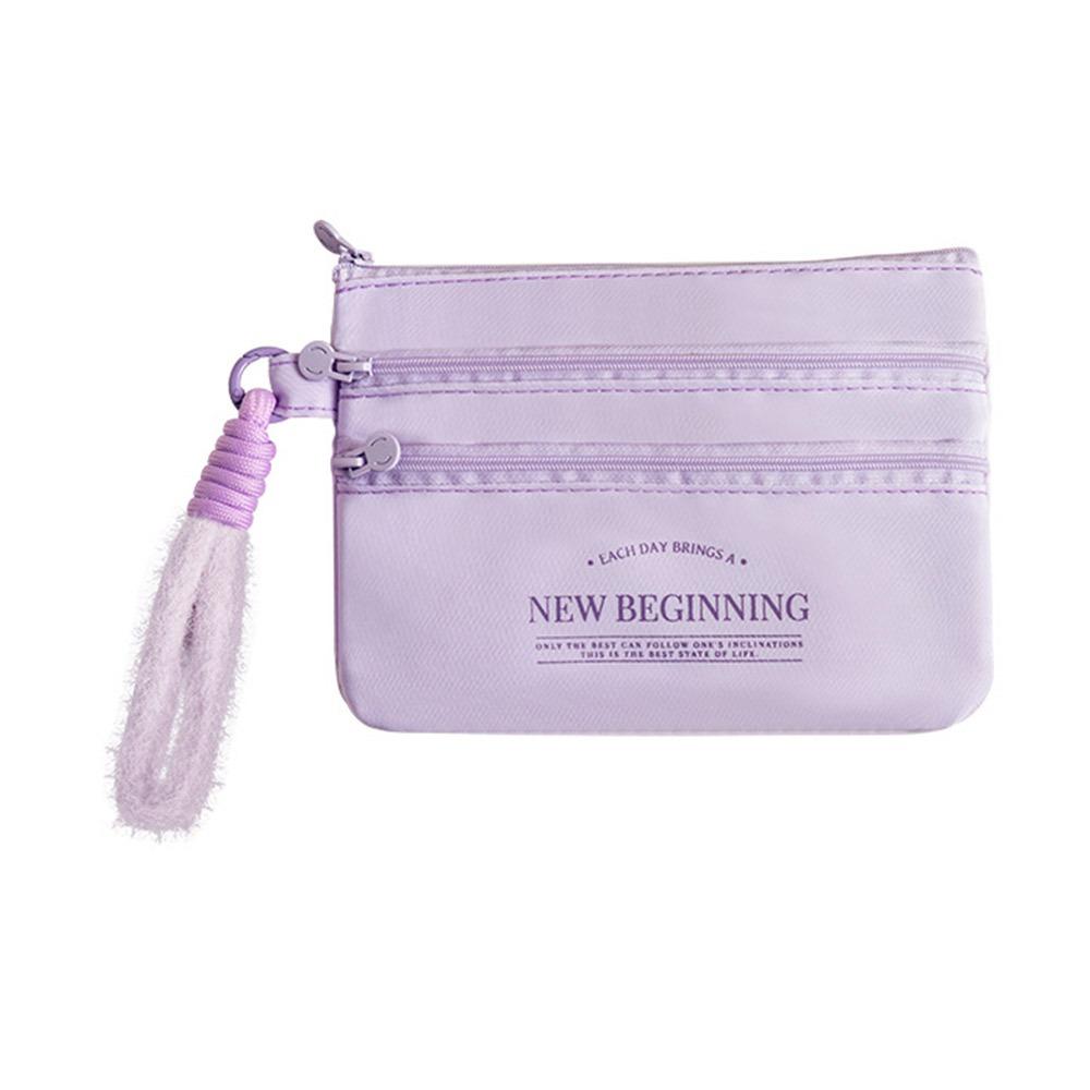 

Three Layer ID Card Bag Oxford Cloth Card Holder Handbag Passport ID Card фіолетовий