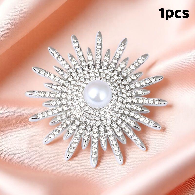 

Gorgeous Luxury Sunflower Brooch Retro Personalized Pin Fashion Party Romantic Jewelry Accessories Charm Trendy Gift Unique 1PCS серебряный