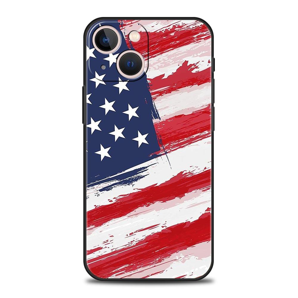 Phone Case Cover for iPhone 17 Pro Max 16 15 14 13 12 11 Pro Max Plus 17AIR Shockproof Soft TPU Bags American United States Flag