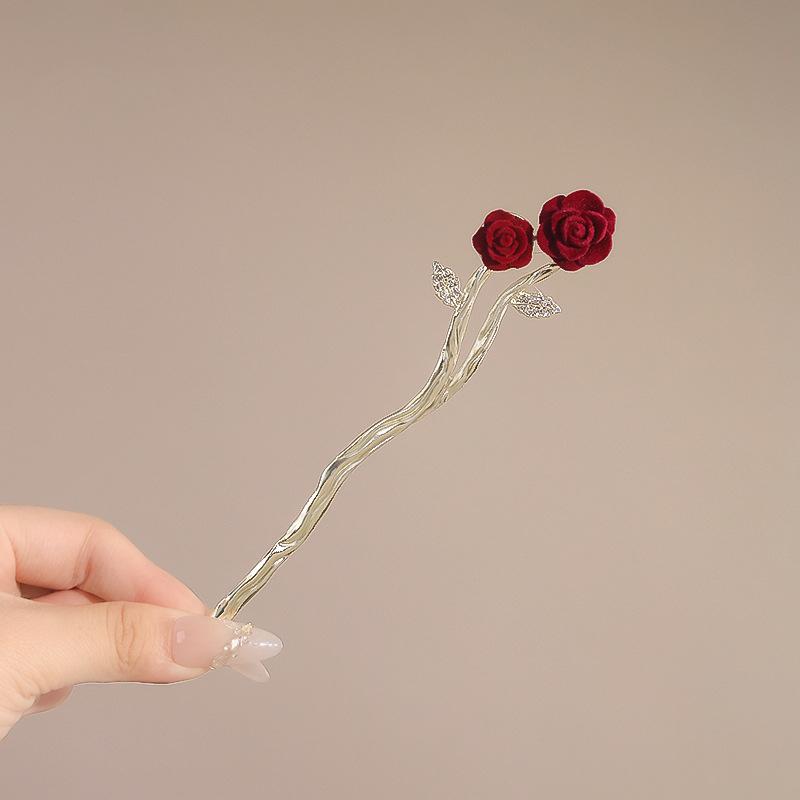 

Ретро Роза Заколка для волос для женщин Китайский стиль Кисточка Палочка для волос Заколки для волос Цветок Ручной работы Заколки для волос День святого Валентина Головной убор