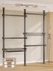 Floor-Standing Clothes Rack: Bedroom Hanger, Retractable Drying Rod, Coat & Hat Rack.