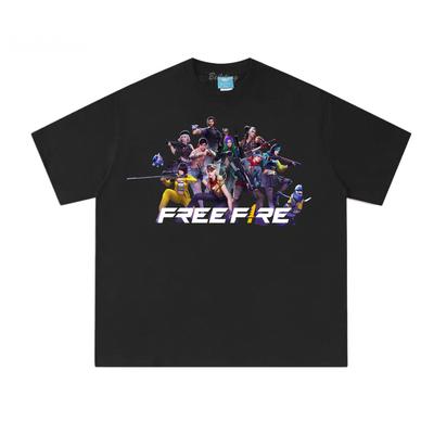Free Fire Game T-shirt Cartoon Hip Hop Tee-shirt Graphic Printing Retro Casual High Quality Tshirt Unisex Cotton Tops