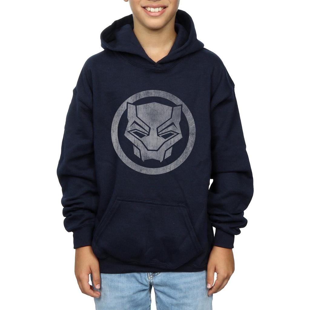 Marvel Boys Black Panther Distressed Icon Hoodie