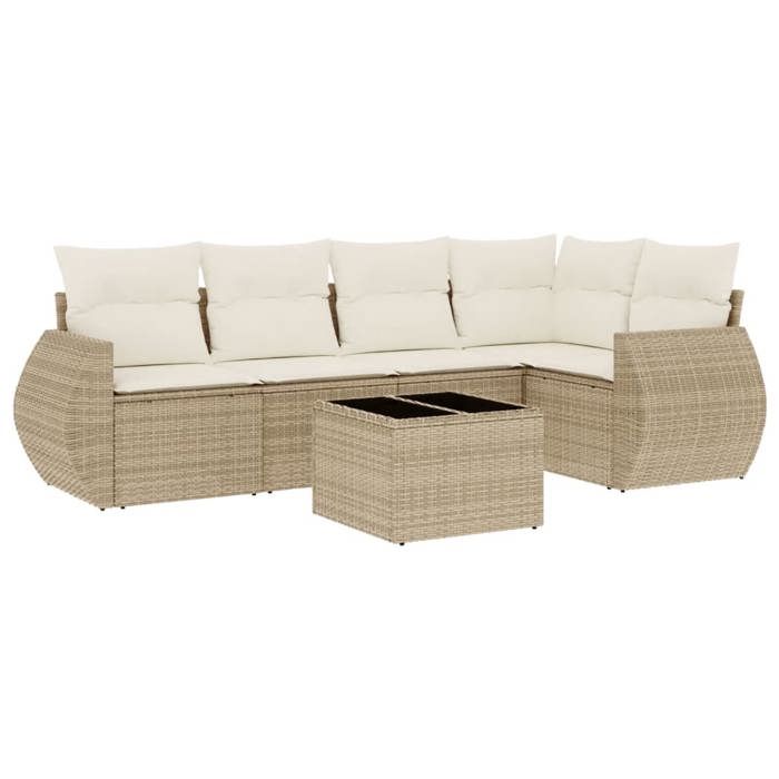 VidaXL Garden Lounge Set with Cushions 6 Pcs, Patio Sofas, Patio Furniture Set, Outdoor Furniture, Beige 3253675