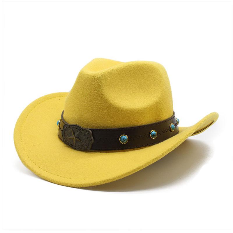 Minority Woolen Hat Men And Women Couple Hat Woolen Western Cowboy Top Hat