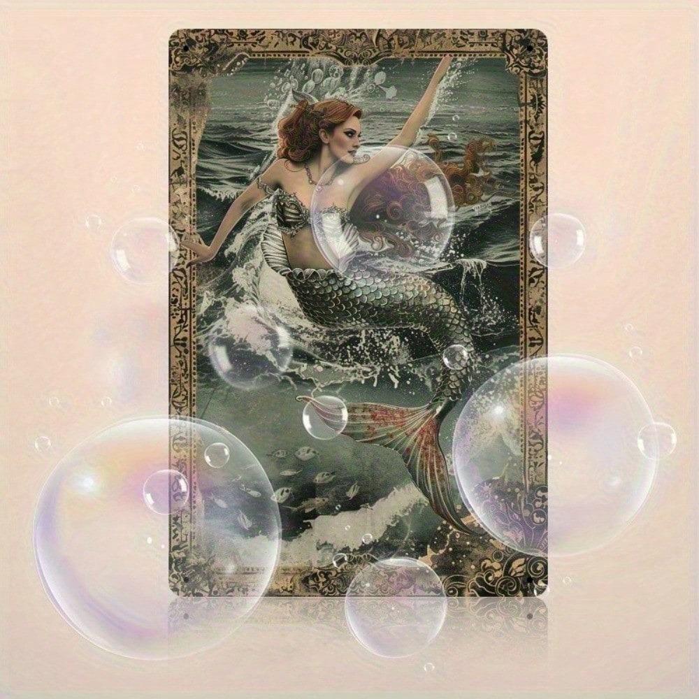 Vintage Mermaid Tin Sign Metal Wall Art 8x12 Inch Home Bar Cafe Decor