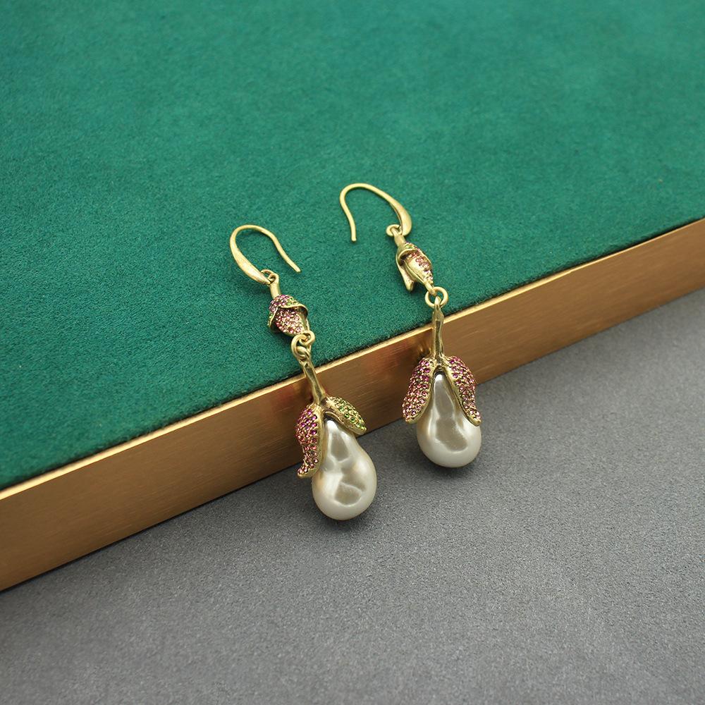 

Средневековый Винтажный Легкий Роскошный Барочный Жемчуг Набор Ожерелье Серьги Тяжелая Промышленность Ландыш Ожерелье Серьги-крючки